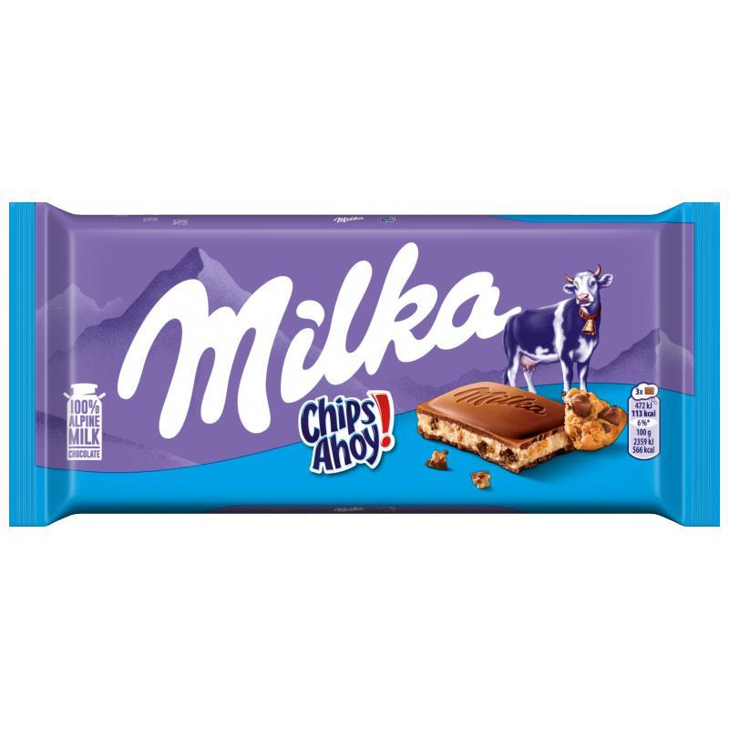 Milka Milk Chocolate With Milk Filling, Crumbled Biscuit Pieces With Chocolate, 100 G