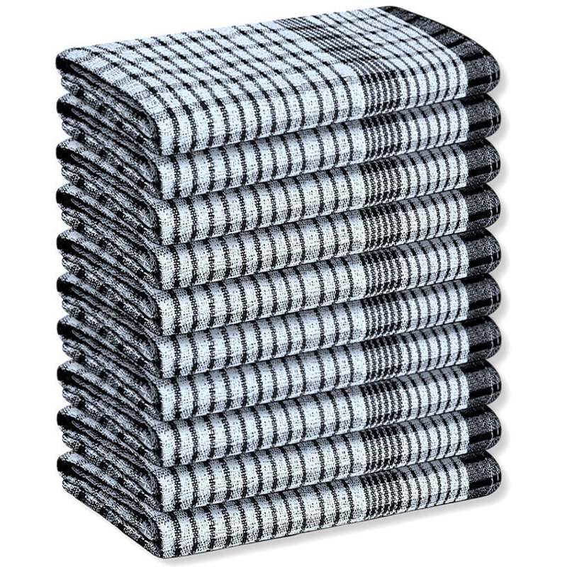 TEMU Tea Towels Pack Of 10 - Cotton Tea Towels Dish Cloths Quick Drying Cleaning Cloths