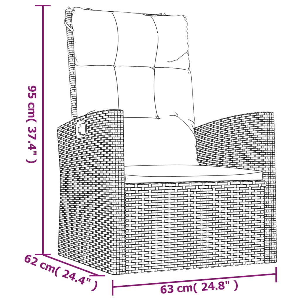Image of 3-piece Garden Lounge Set, Outdoor Furniture Set With Cushions, Sofa Seating Group For , Height-adjustable Table, Lounge Furniture, Black Poly Rattan