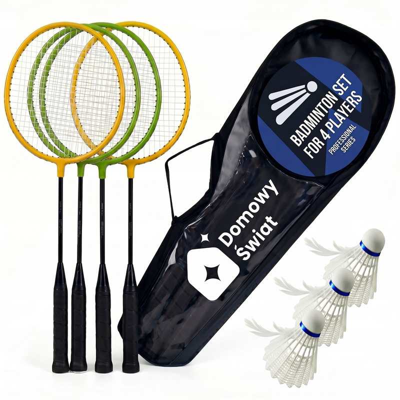 Badminton Set with 4 Rackets and 3 Shuttles