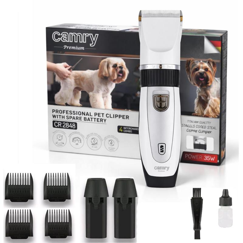 TEMU Professional Pet Clipper For Dogs And Cats Cr 2848 Wireless Rechargeable Machine For Cutting With 5800 Rpm Power And Titanium-ceramic Blade,