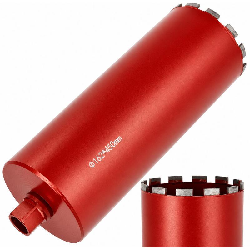 Image of Diamond Core Drill Bit 162x450 Mm, Core Drill For Concrete And Reinforced Concrete, Wet Drilling , 1-1/4 Thread, 12 Diamond