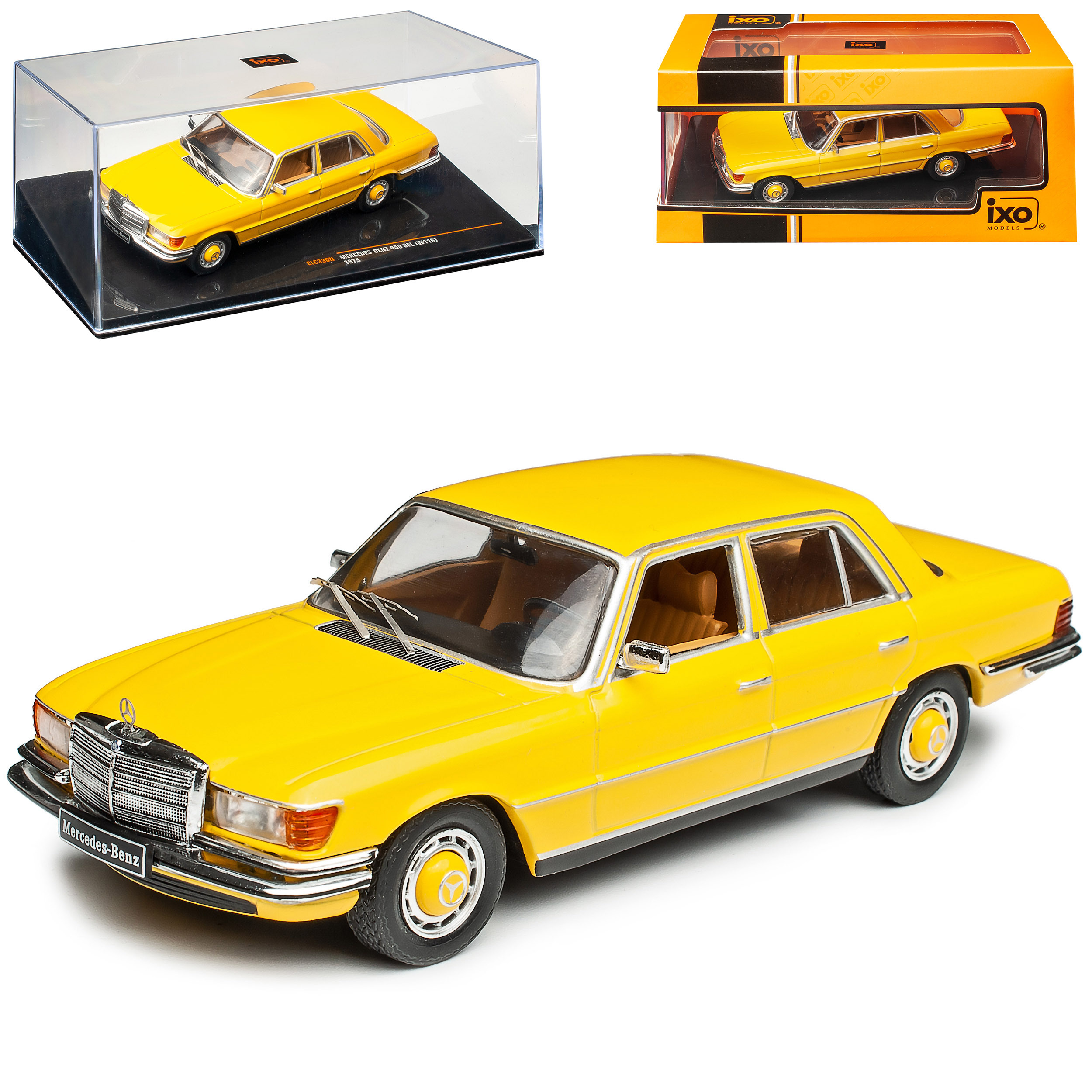 Image of Mercedes-benz W116 450 Sel Sedan Yellow 1972-1980 1/43 Ixo Model Car