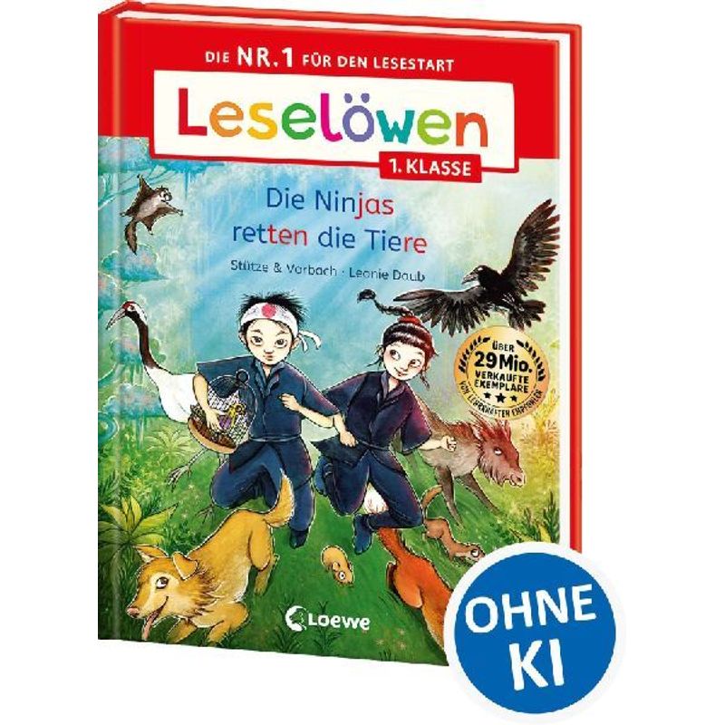 Image of Leseloewen 1st Grade - The Ninjas The Animals: The No. 1 Choice For Starting To Read - With Syllable Coloring And Abezeh Reading Learning Font - First Reader Book For Children Ages 6 And Up