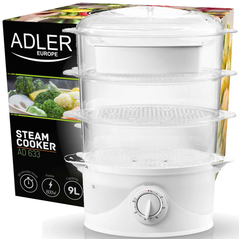 3-in-1 Steamer With 9-liter Capacity – Healthy, Fat-free Meals