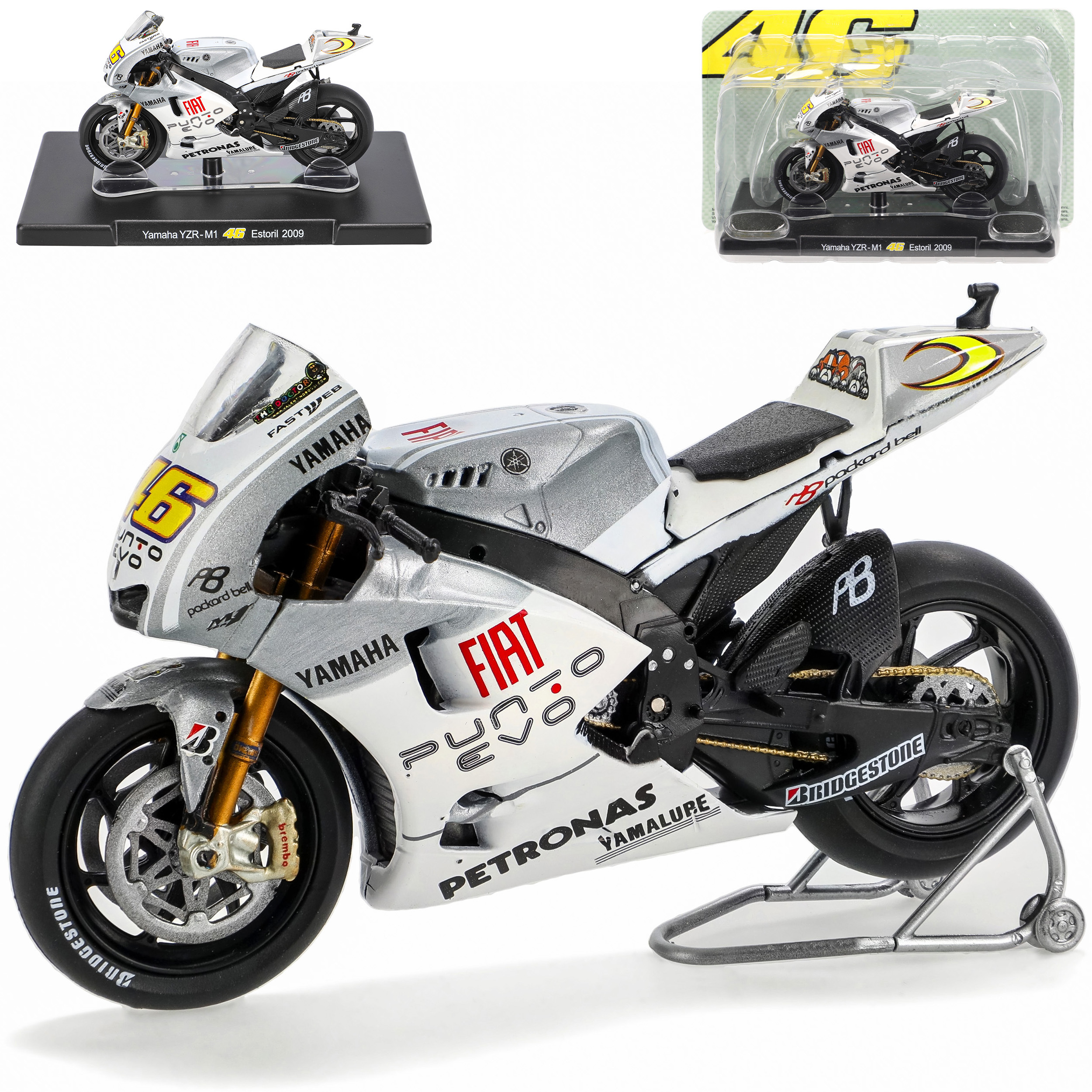 E-shop Yamaha 2009 YZR-M1 Valentino Rossi Mit Sockel 1/18 Ixo Modell Motorrad