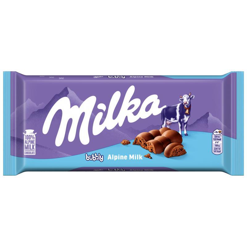 Milka Milk Chocolate Bubbly 90g