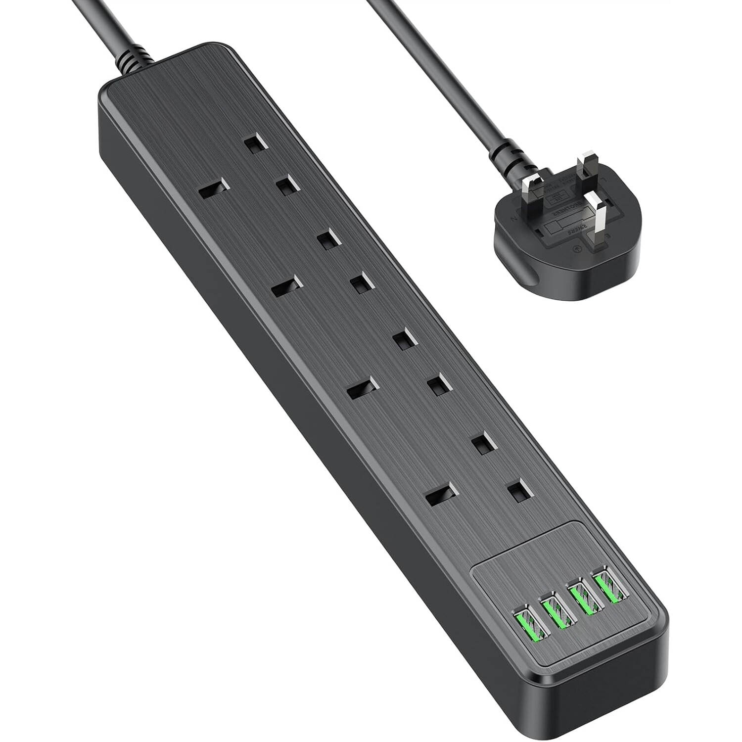 TEMU 4 Way Outlets Extension Cord, Protected Extension Lead With Usb Slots Multi Plug Extension Socket, Extension Cable For Home