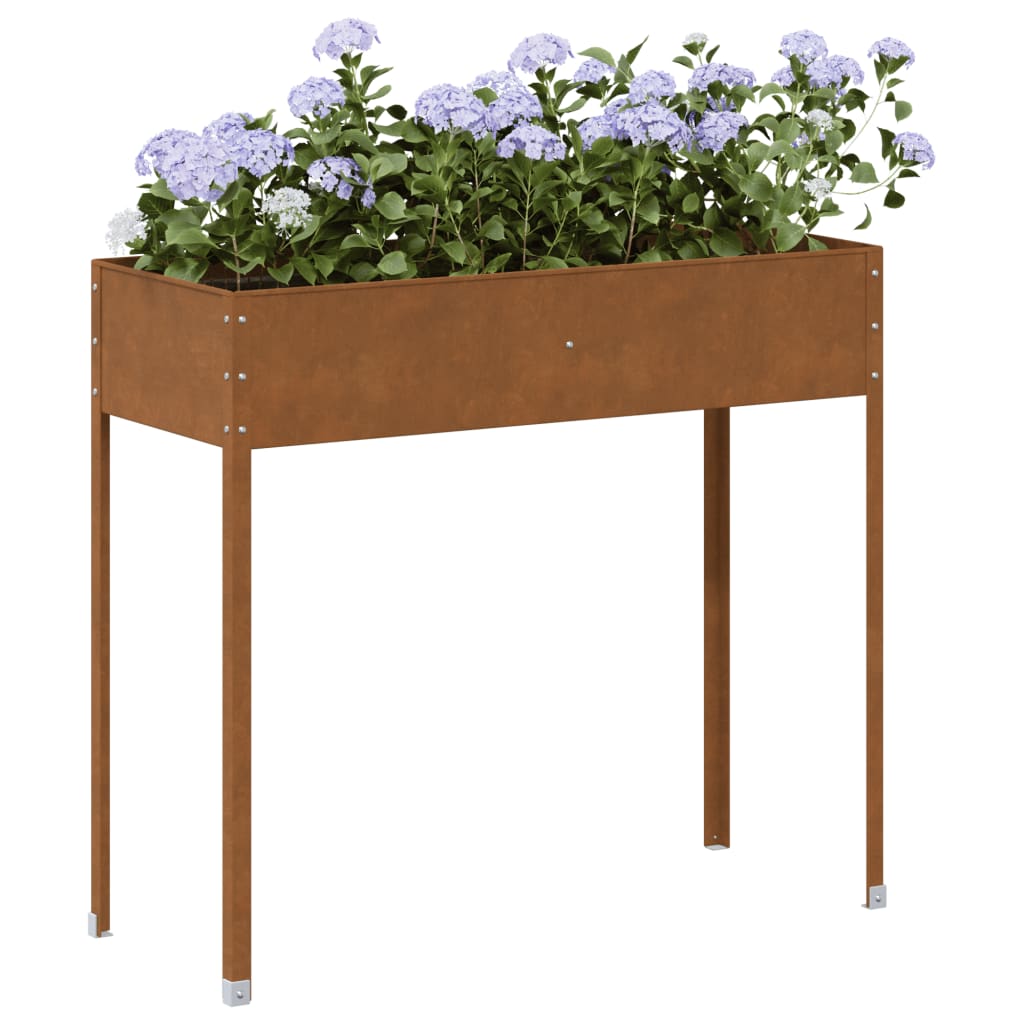 Image of Vidaxl Planter 100.5x40.5x90 Cm Corten Steel, Plant Container, Planter Box, Outdoor Planter, Flower Box, Raised Bed, Terrace Planter