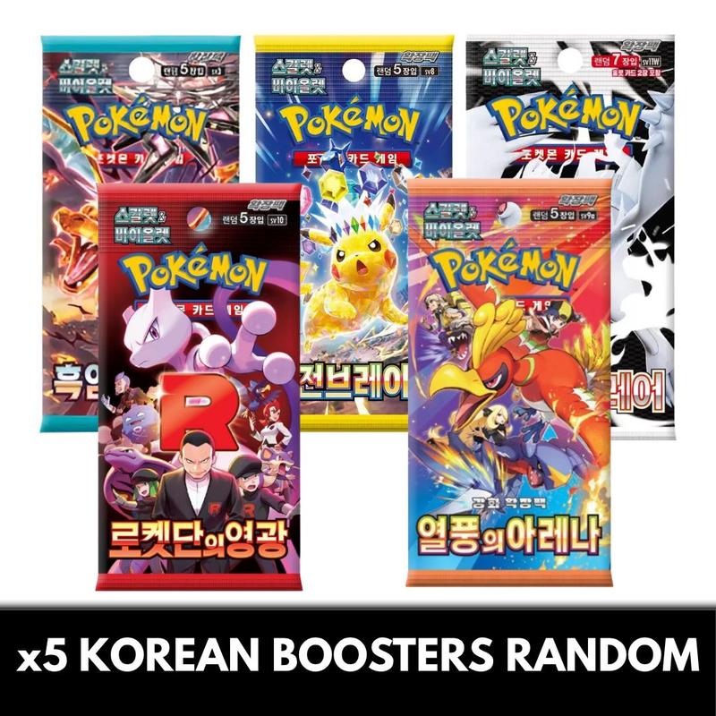TEMU Lot x5 Boosters Coréens Aléatoires 25 Cartes Officielles KR
