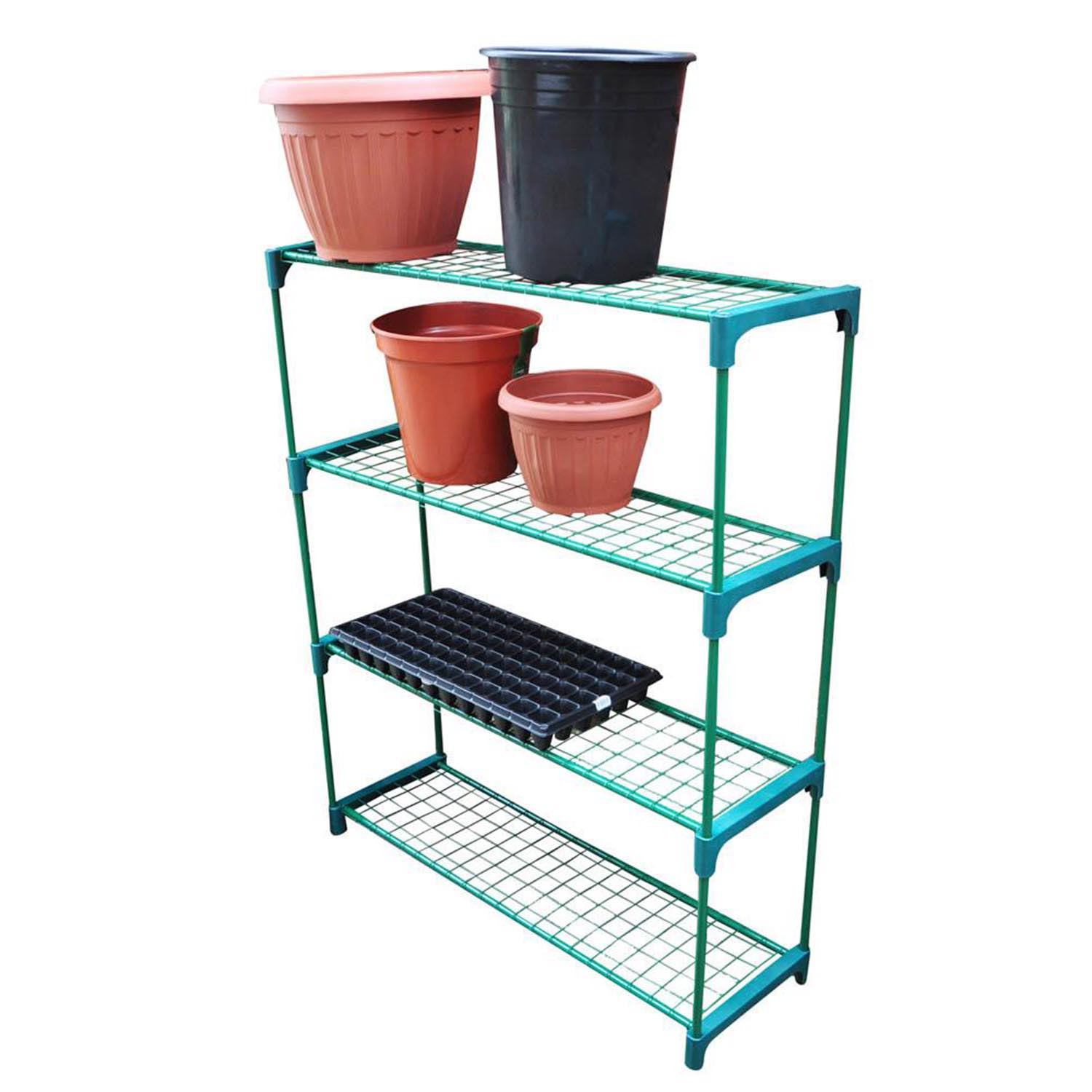 TEMU 4-tier Stainless Steel Plant Rack – Multipurpose Display Stand For Greenhouses Or Rustic Indoor Decor