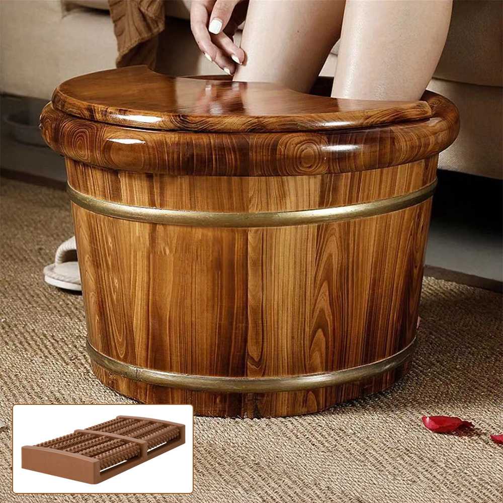 TEMU Wooden Foot Spa Bucket With Massage , Soaking Foot Bath Tub For Home, Foot Soaking Experience After Long Day