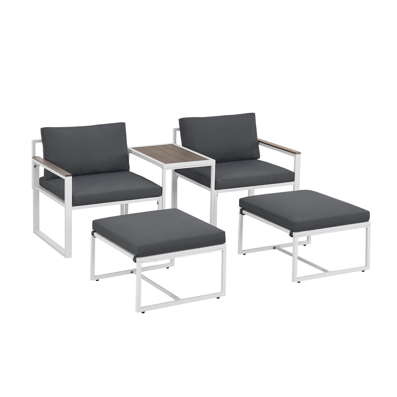 Sofa Set Garden Furniture Bari With Covers In Dark Grey