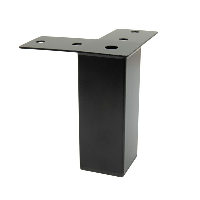 Furniture Leg, Simple, Square, Black, Metal, 10 Cm