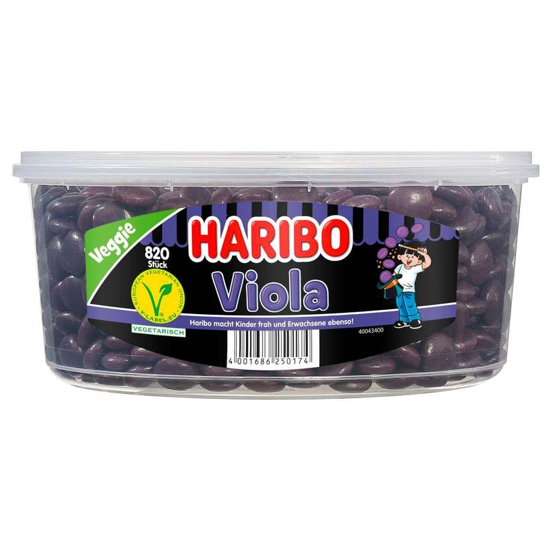 Image of Haribo Violet Fruit Gum, Violet Flavor, 820 Pieces, 1148g | Violet Licorice Fruit Gum | Bulk Candy Pack | Fruit Gum For Stock, Parties, And Candy Buffets