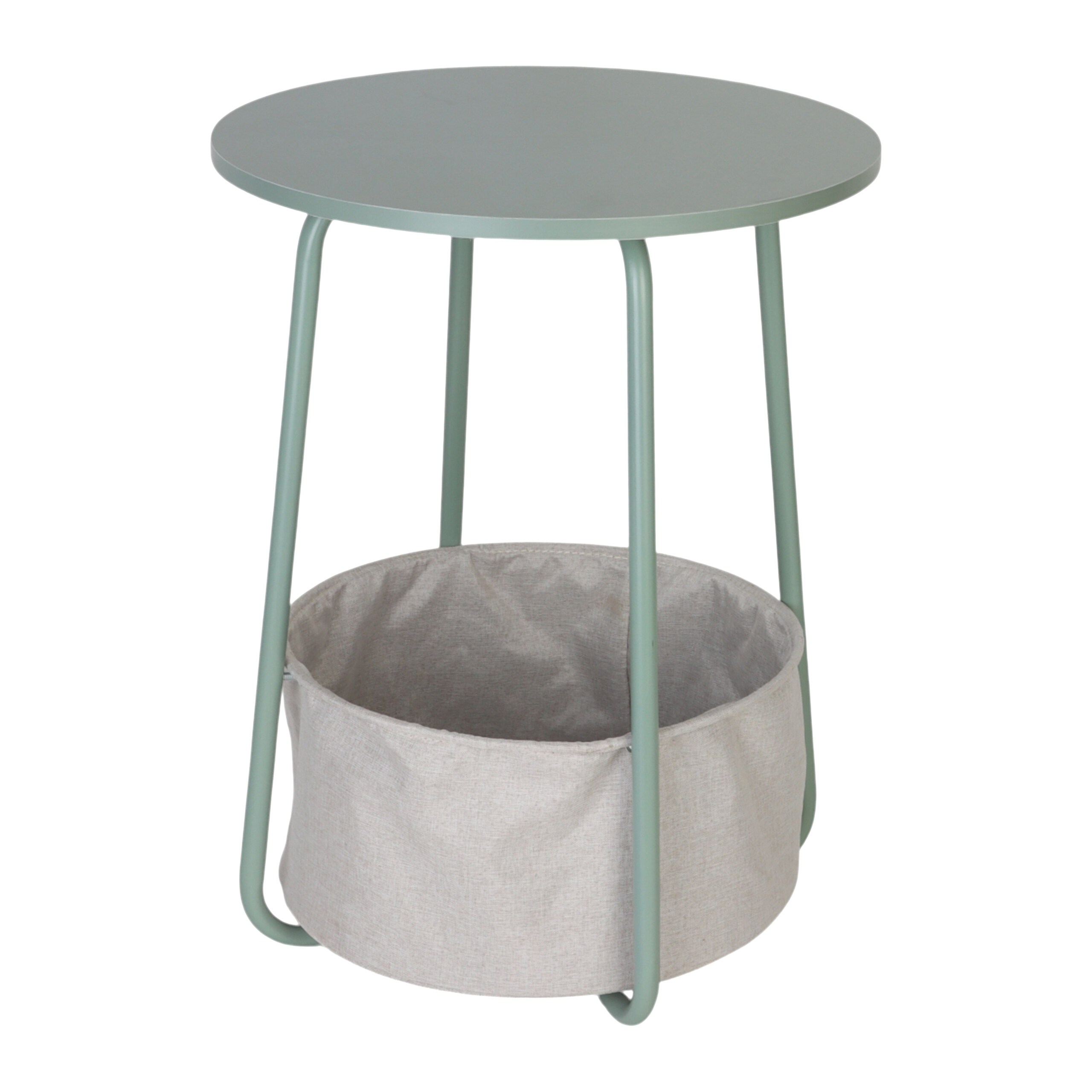 Image of Side Table In Mint/gray - (h)50 X Ø40 Cm