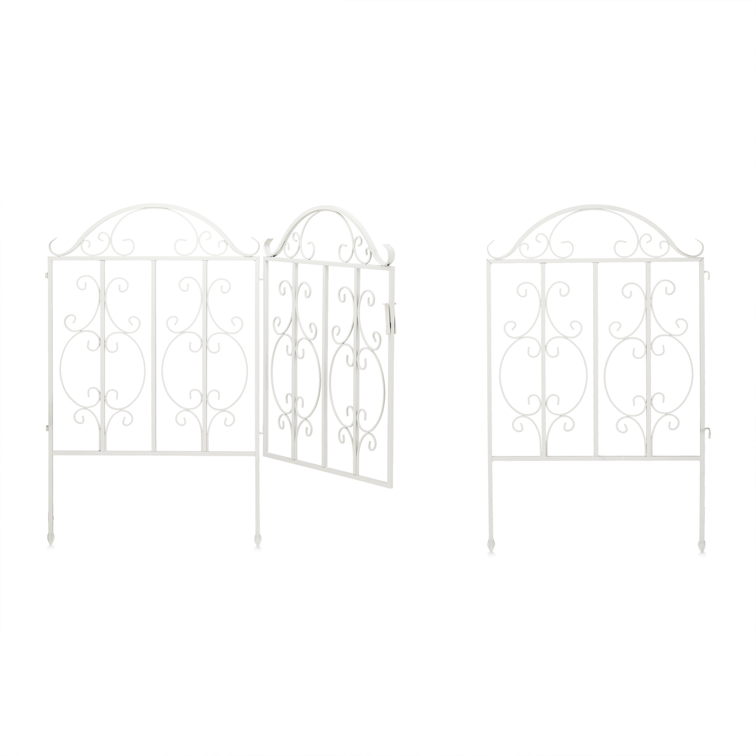 3-piece White Garden Gate - (w)185 X (h)98.5 X (d)2.5 Cm