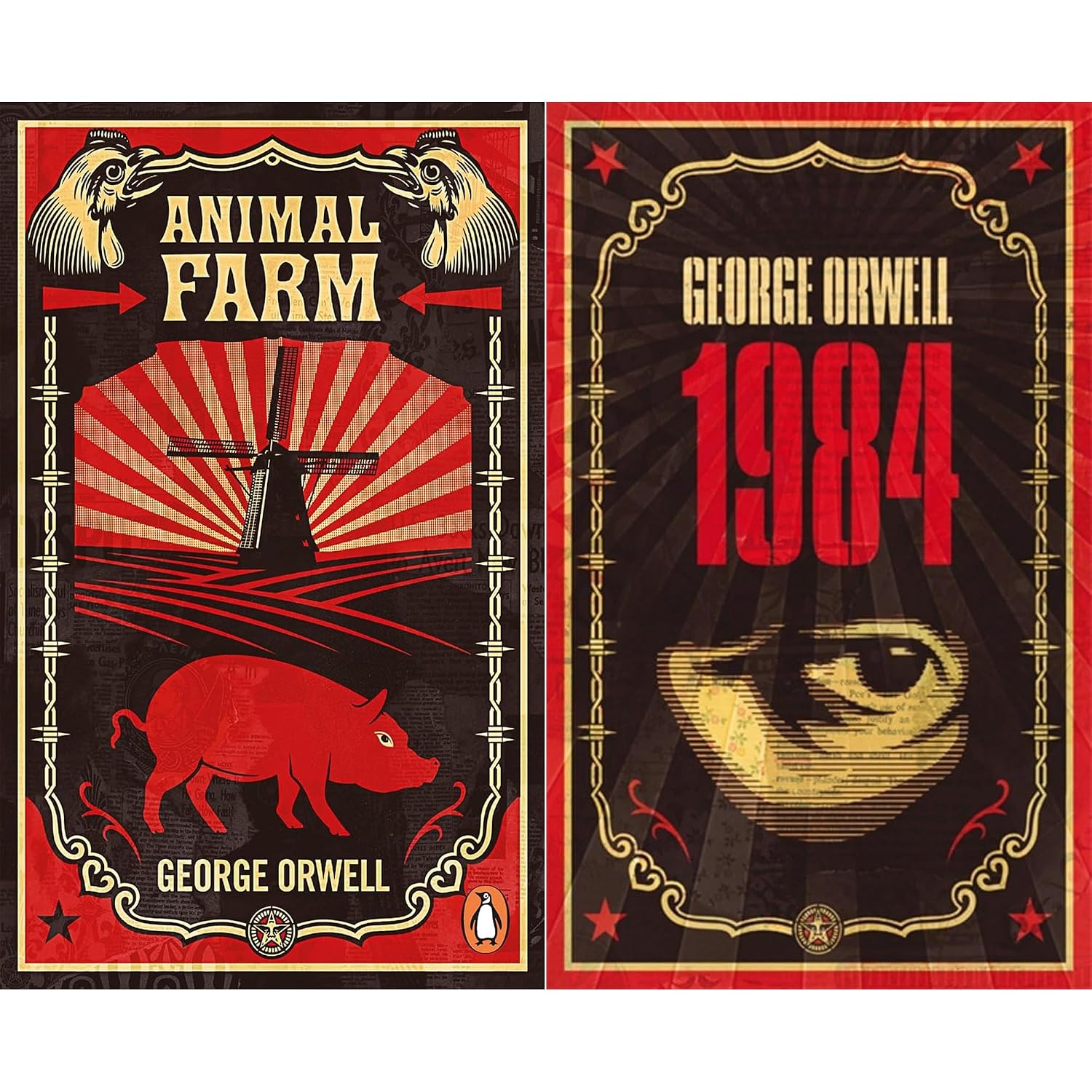 TEMU George Orwell Dystopian Classics Collection: Animal Farm & 1984 – Legendary Political Satires & Modern Masterpieces In Pocket-sized Penguin
