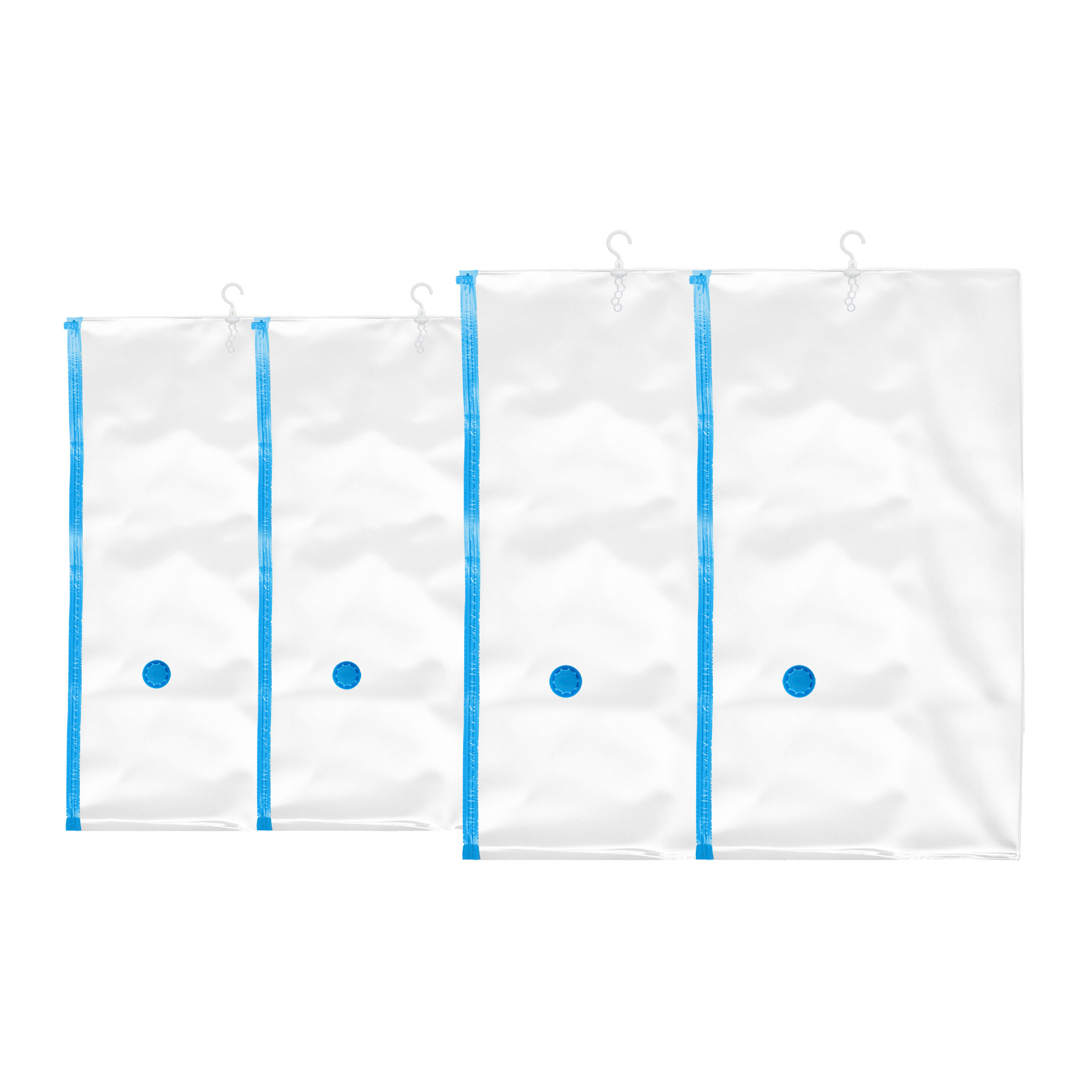 4-piece Vacuum Bag Set In Transparent/blue