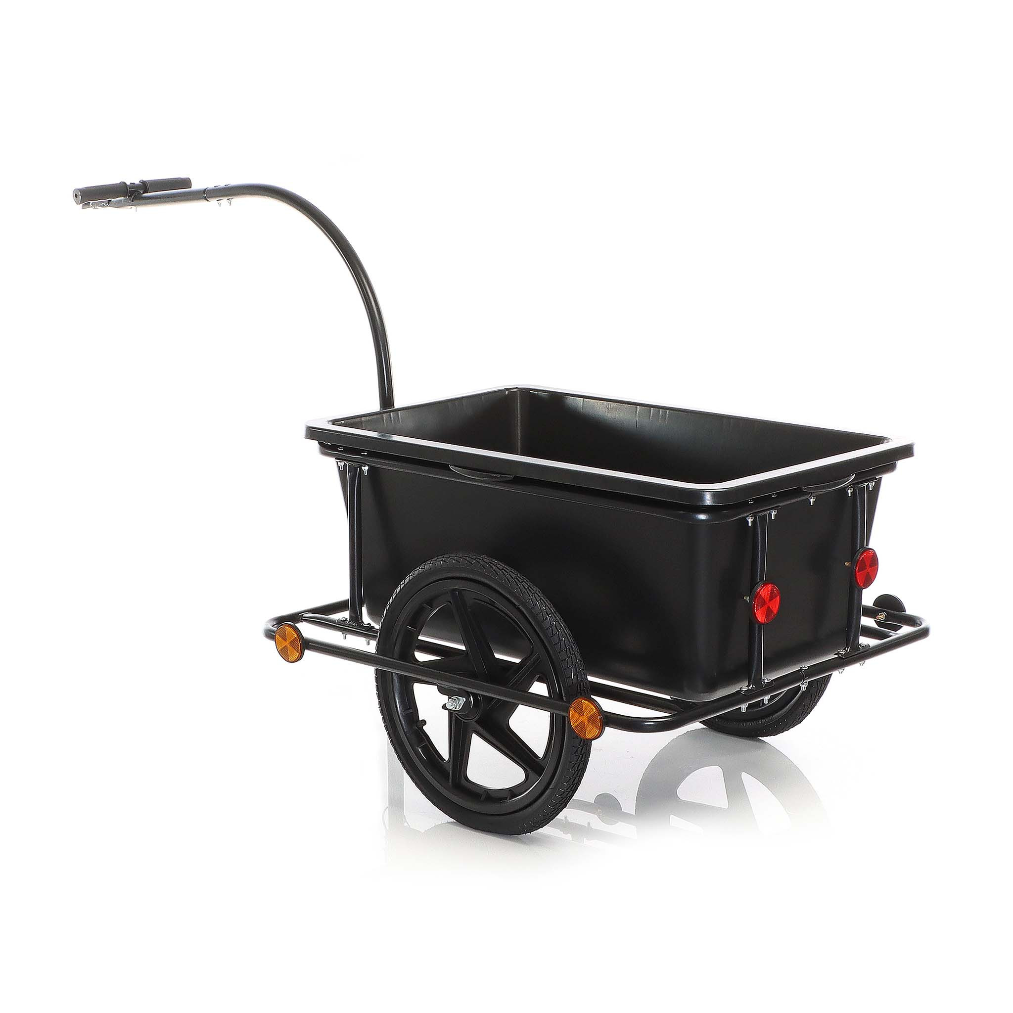 Wiltec Bicycle Cargo Trailer 158x69x51 Cm Up To 80 Kg, Bicycle Trailer With 90 L Transport Container, Coupling And Air Tires, Hand Cart Trailer For Bicycle
