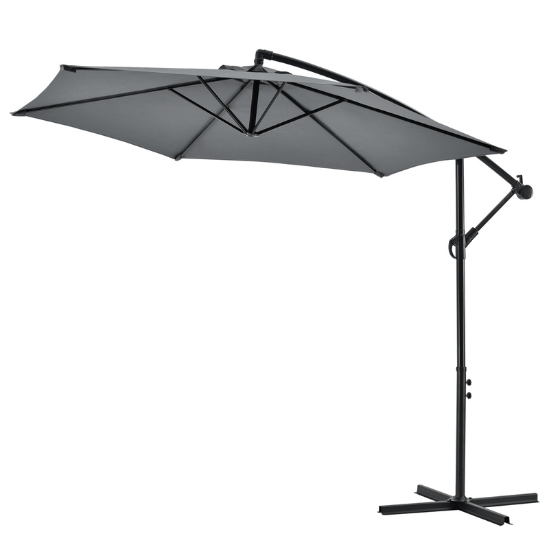 Parasol With A Diameter Of 270 Cm, Garden Umbrella, Terrace Umbrella, Beach Umbrella, Crank Umbrella Casa.pro