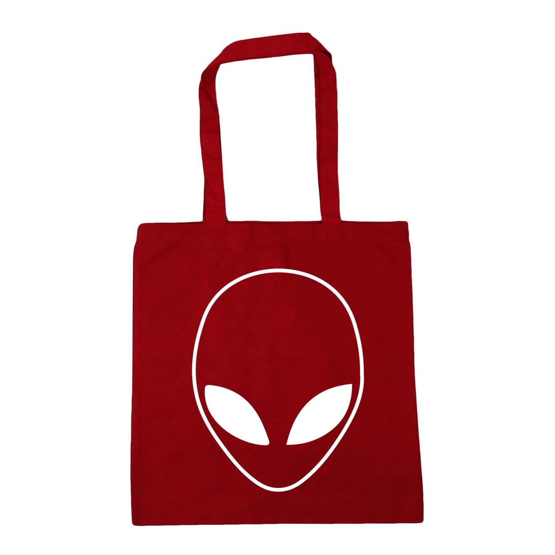 Alien Head Pocket Tote Bag