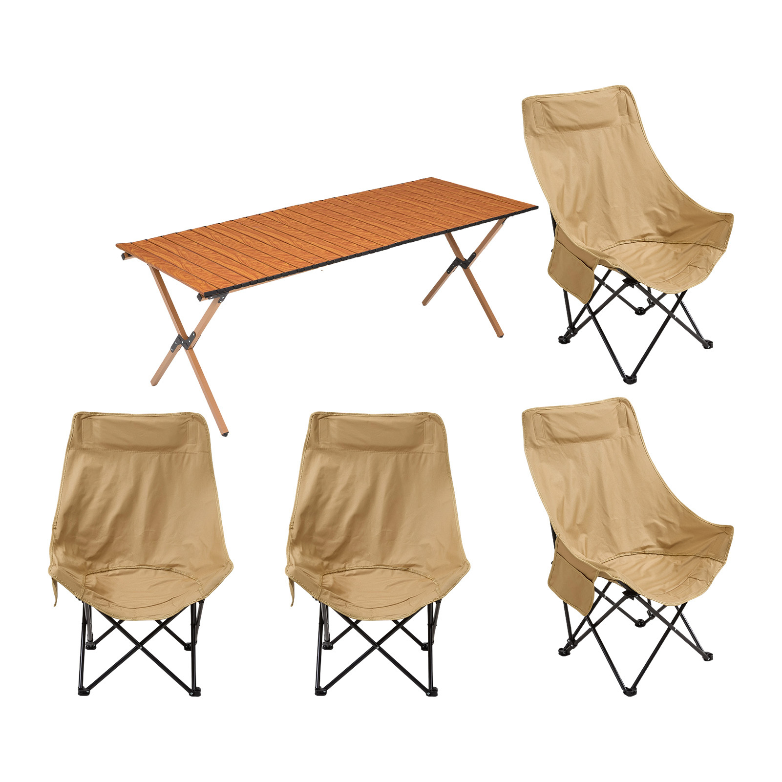 5pcs Outdoor Portable Table and Chairs Set