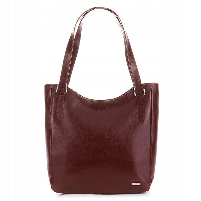 Large Elegant Women's Genuine Leather Handbag - Dark Brown, A4 Compatible, Zipper Closure, Shoulder Bag