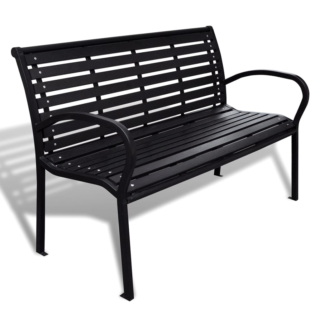 Vidaxl 3-seater Garden Bench 125cm Wpc Steel Garden Bench