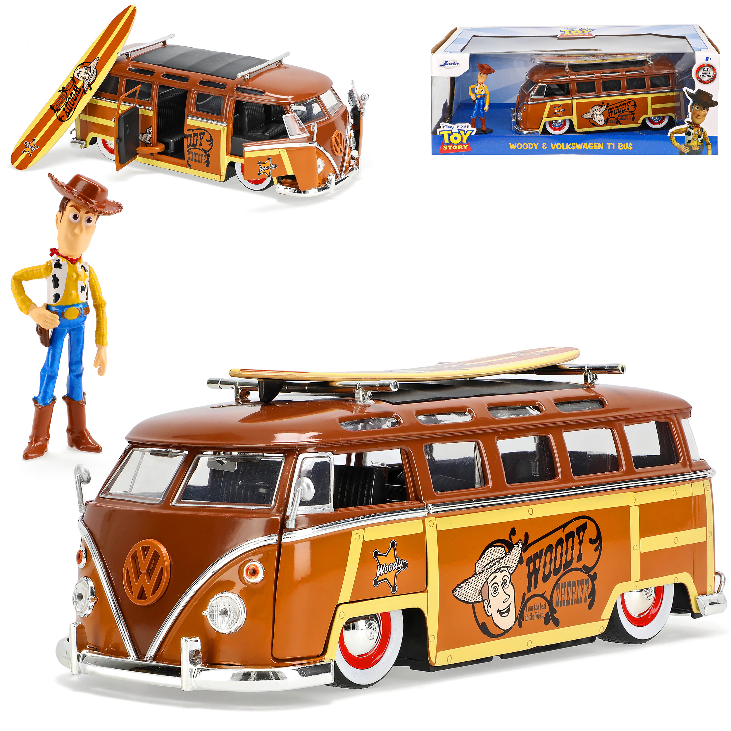 Vw T1 Braun Bully Bus 1950-1967 1/24 Jada Model Car