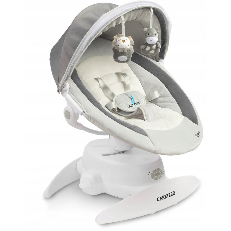 Caretero Opti Multifunkcionalna Rotirajuća Bebi Ljuljačka | 0-9 kg | 3 Načina Ljuljanja | 360° Okretna Sjedalica | Daljinski Upravljač | Detekcija Pokreta | Siva