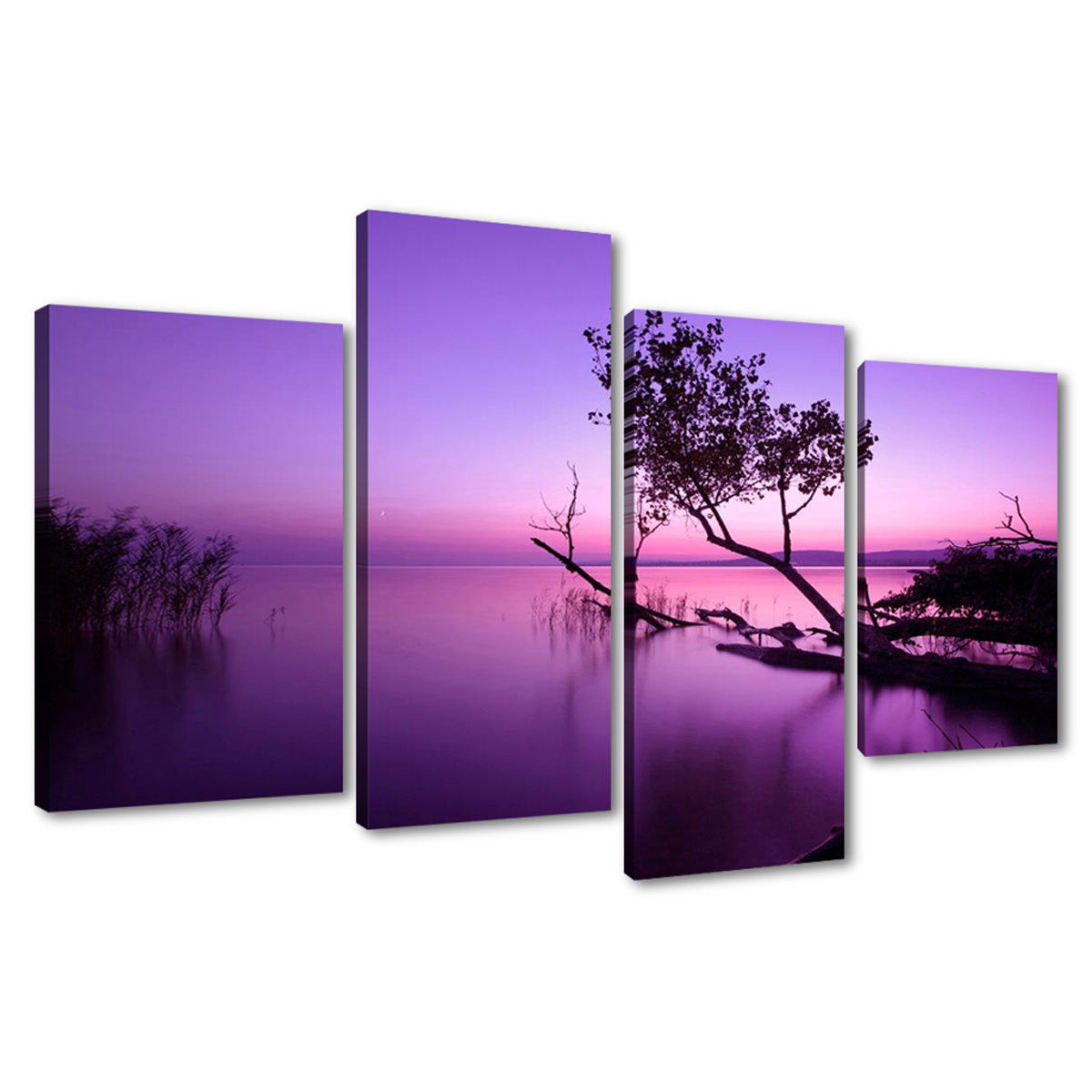 Image of Framed 120 X 80 Cm Purple Art Print – Modern Canvas Wall Art For Living Room & Lounge | Elegant Canvas Painting – Item No. 6177