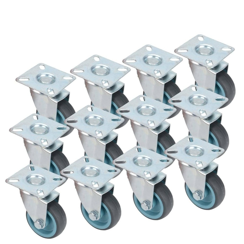 Image of 12pcs Of Silent Steering Casters Without Brake, 360° Rotatable, Floor-protecting, 50 Mm Diameter, For Furniture Transport