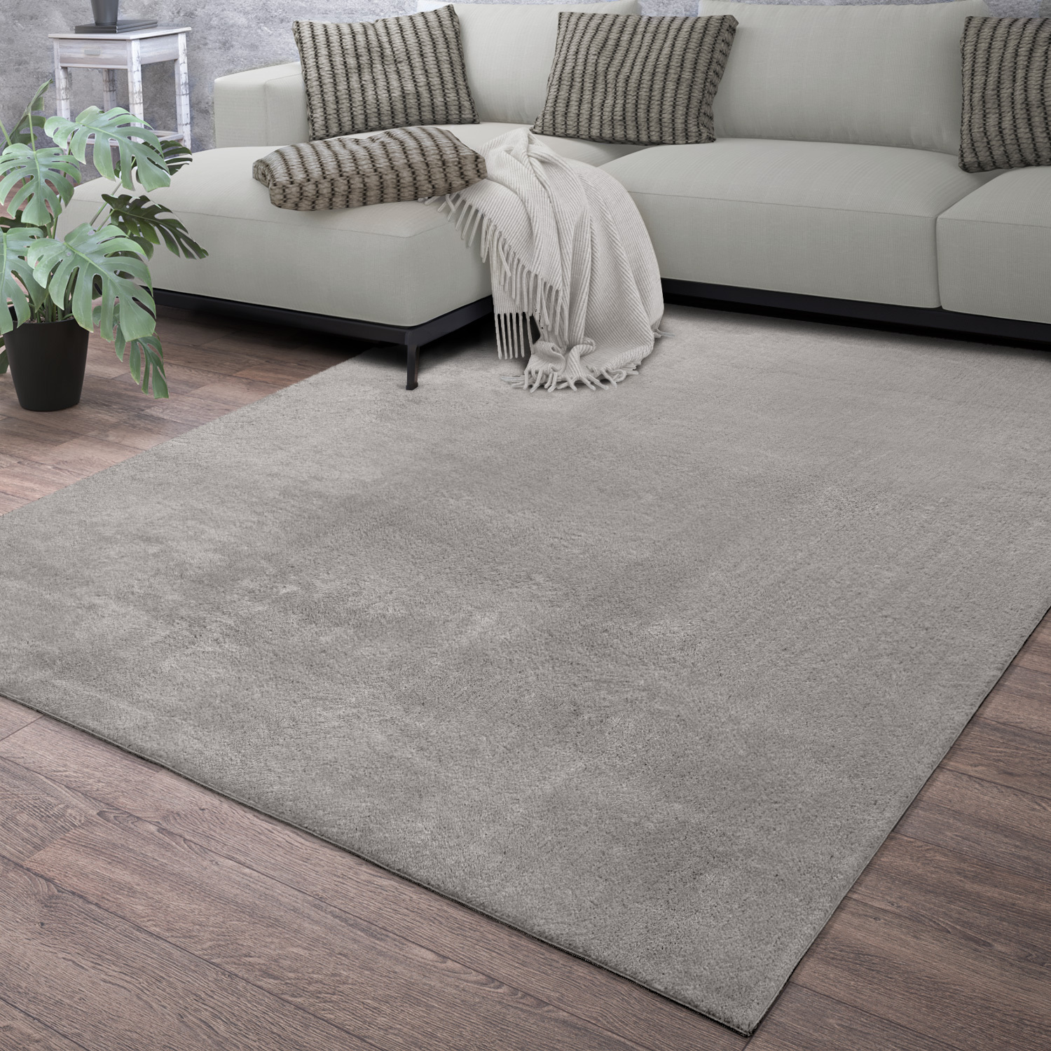 Living Room Short Pile Plain Modern Design Washable, Non Slip Stain Resistant Polyester Cloth