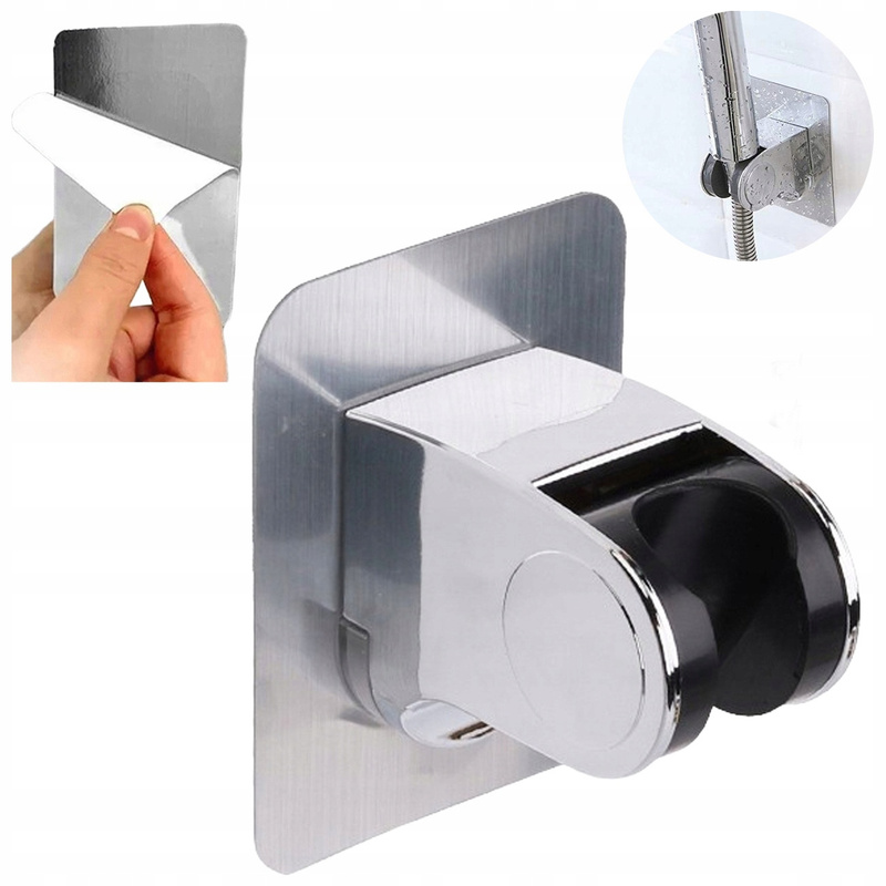 Adjustable Shower Head Holder, No Drilling Required, Chrome Finish