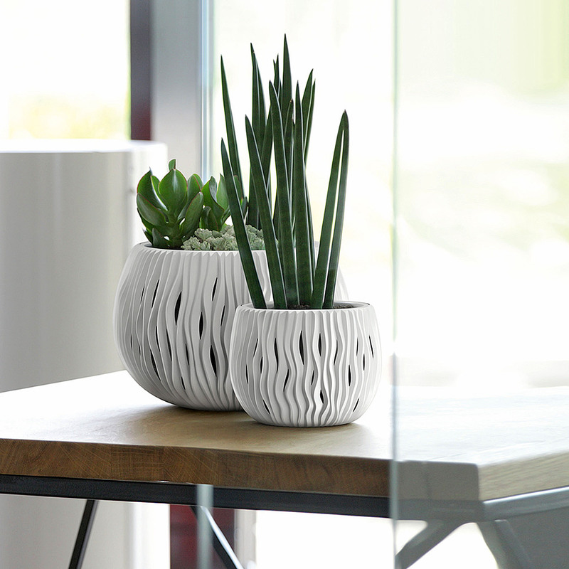 Decorative Flower Pot Table Bowl - Perfect For Indoor And Outdoor Gardening, Living Room, Balcony, Veranda - 18-29 Cm - White