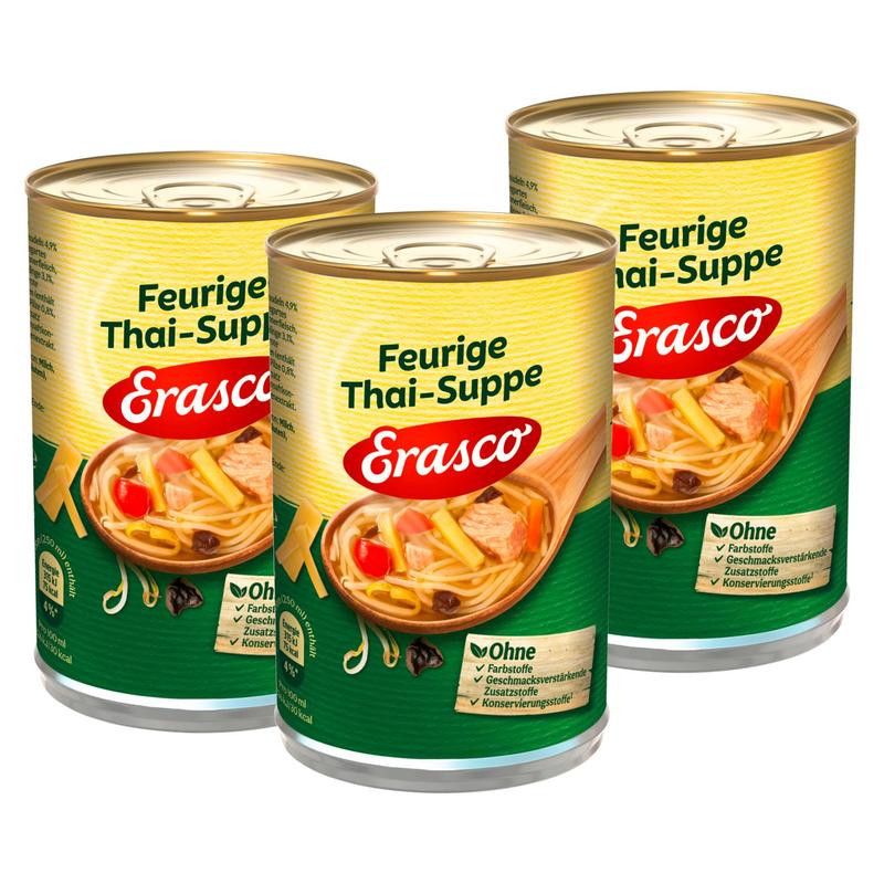 3x Erasco Fiery Thai Soup 390ml