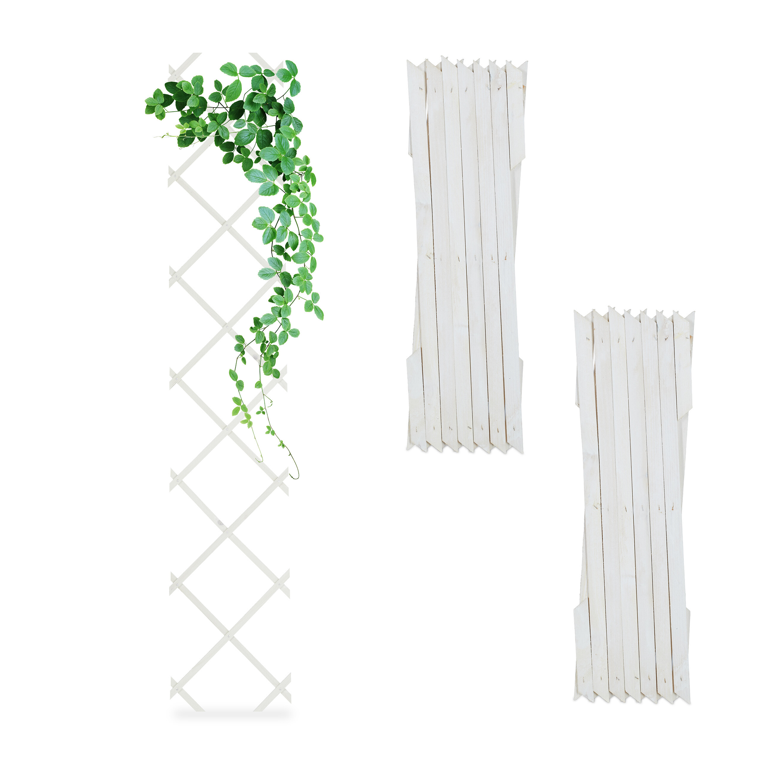 3 X White Trellises - (w)30 X (h)180 Cm