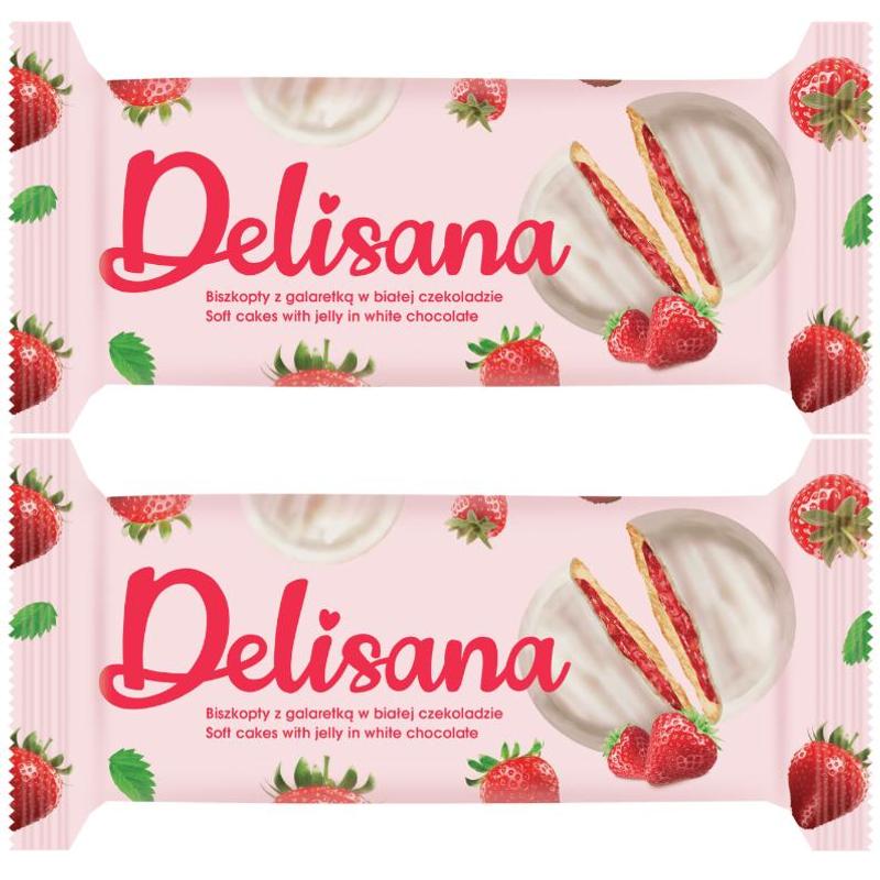 Image of Delicious Strawberry Jelly Cake In White Chocolate 135g X 2pcs