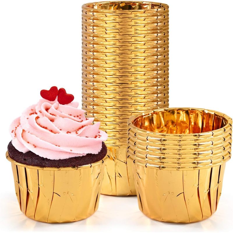 Muffin Cups Baking Liners Cupcake Molds Gold 50pcs