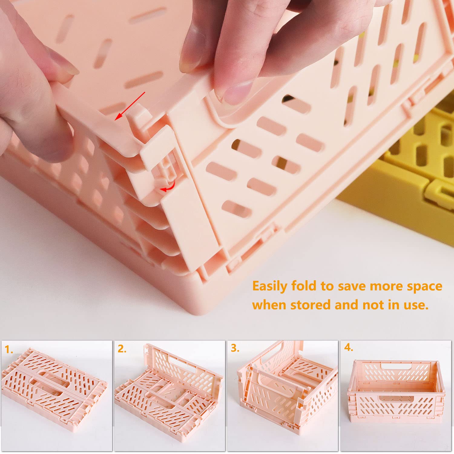 10pcs Multicolor Durable Foldable Plastic Organizer Baskets