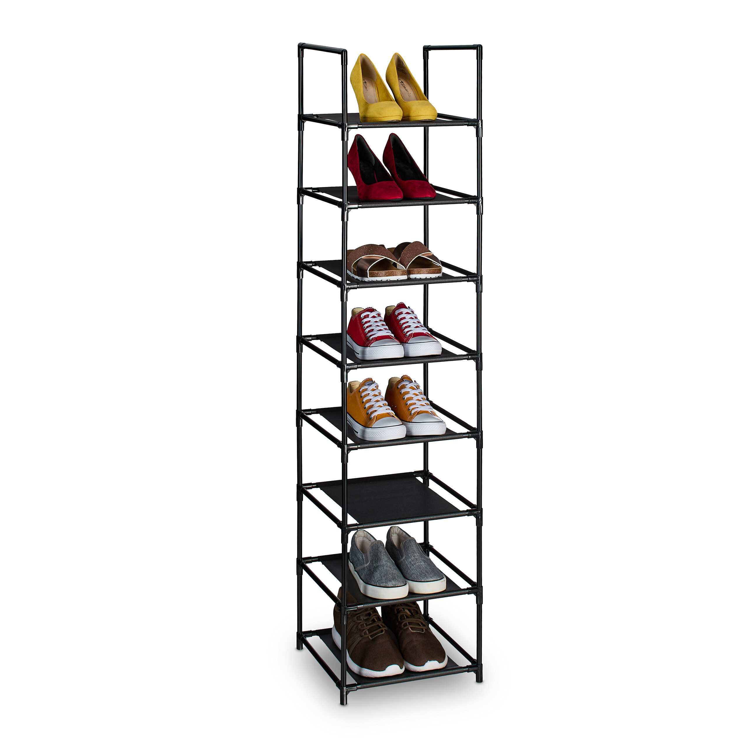 Shoe Rack In Black/gray - (w)33 X (h)140 X (d)33 Cm