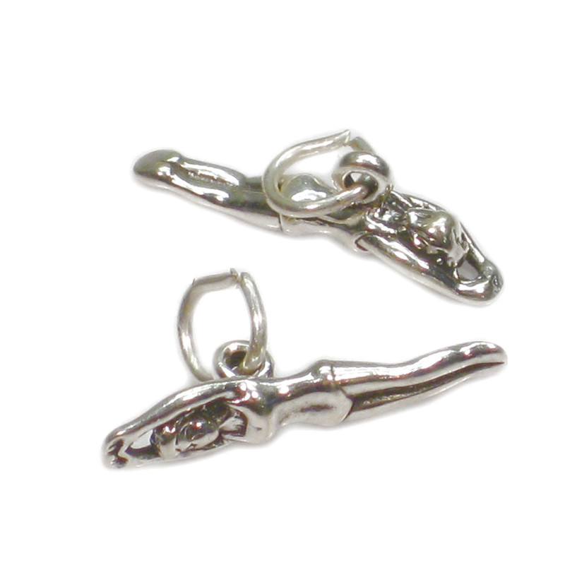 Women's Sterling Silver Swimmer Charm, Gift for Her