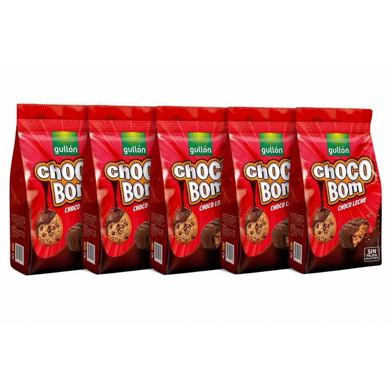 Gullón Chocobom Milk Chocolate, 5 X 100g