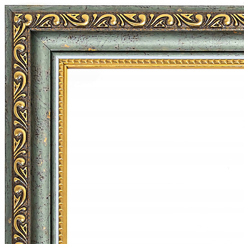 Image of 40x50cm Malachite Art Display Frame - Durable Polystyrene, V-nail Assembly, Moisture Resistant, 45.5x55.5cm Exterior