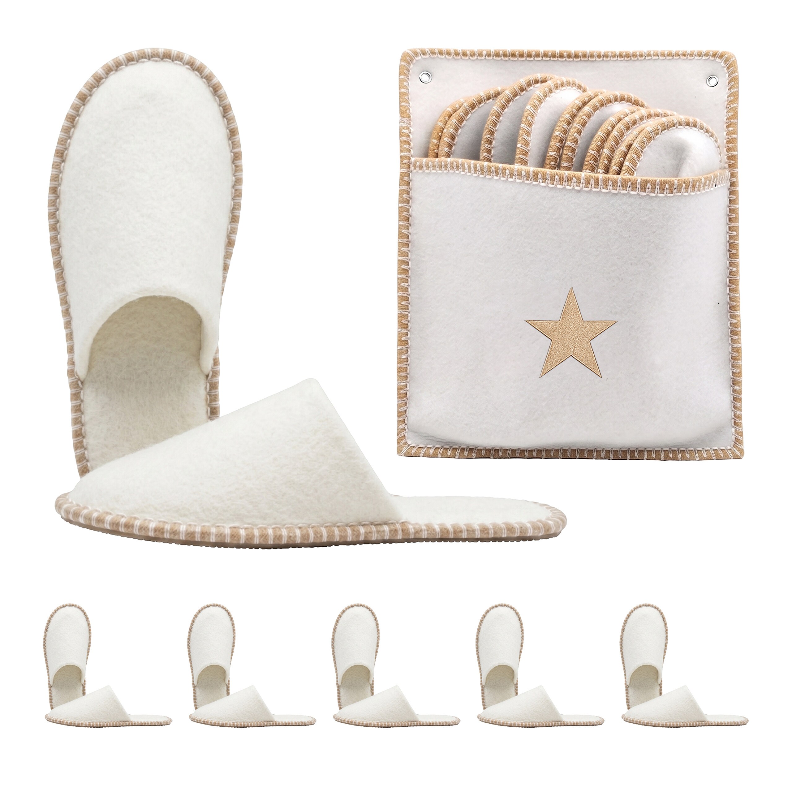 Image of 6 Pairs Of Shoes "star" In Beige