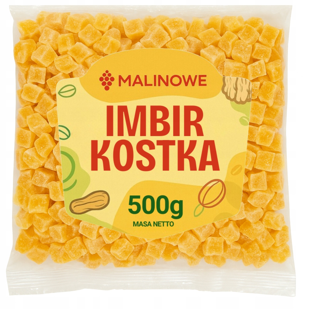 Candied Ginger Cube 500g, Premium Quality Dried Ginger In Cube Form