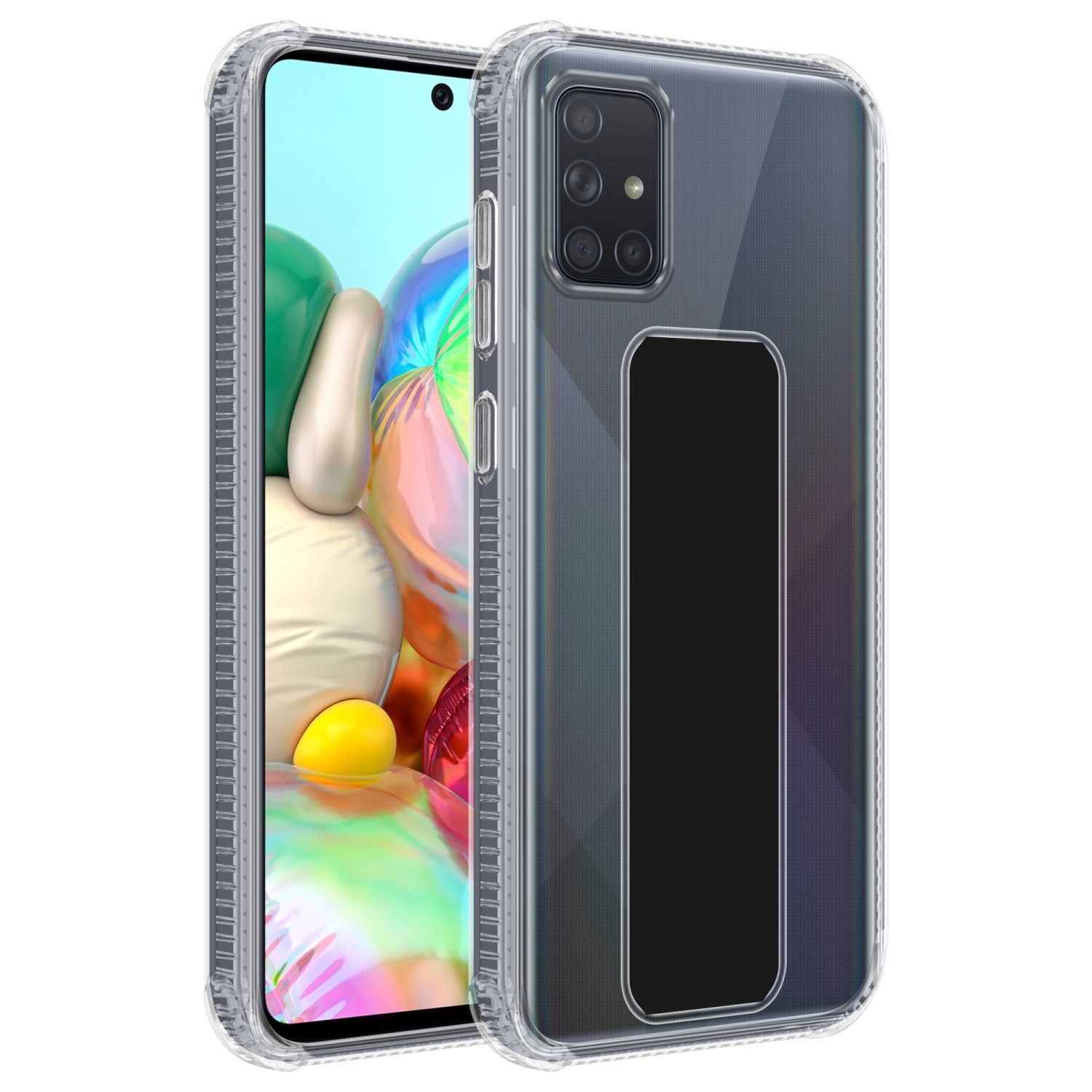 Case Compatible For Galaxy A51 4g / M40s Protective Cover Flexible Tpu Silicone With Holder And Stand Function Case Cover