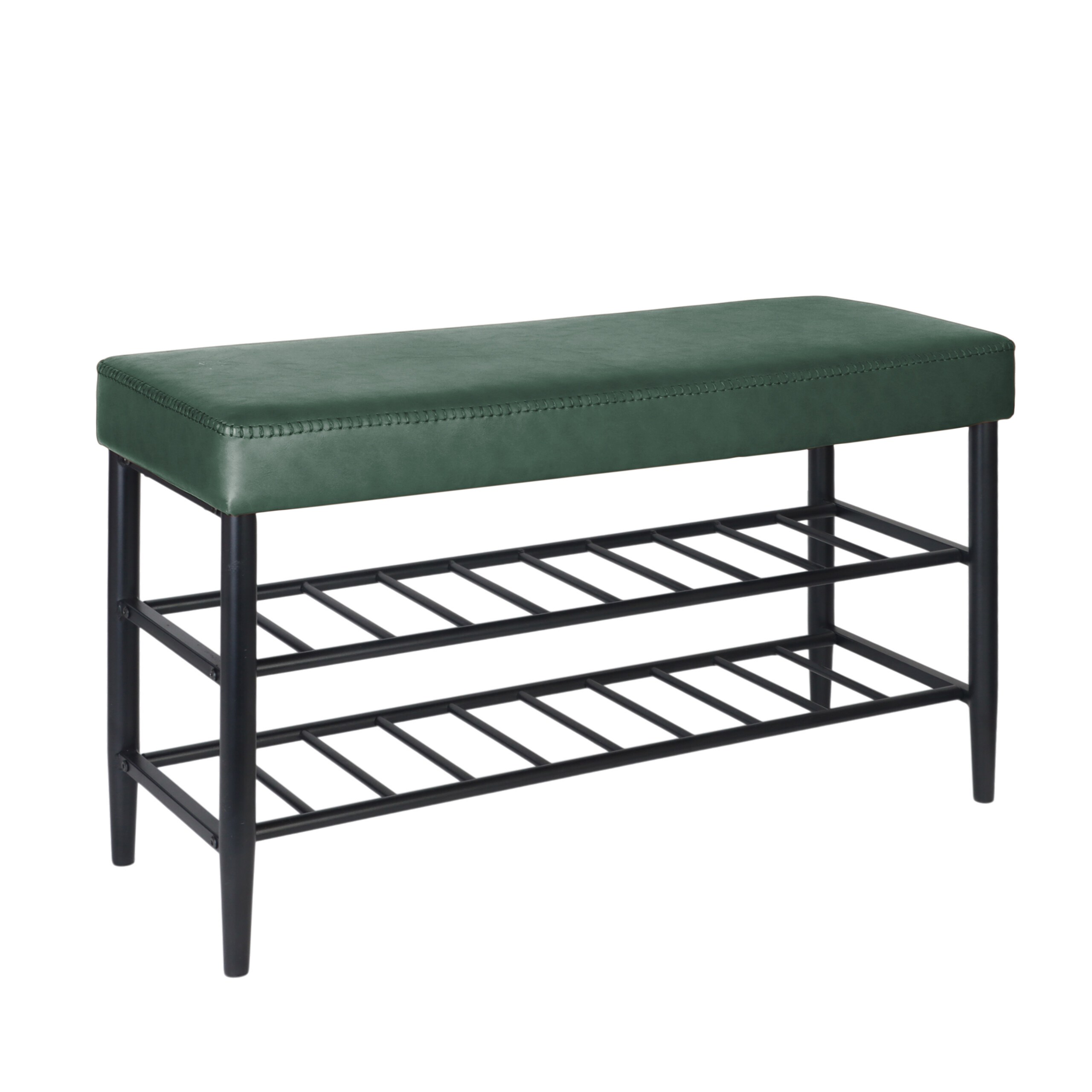 Green Shoe Bench - (w)80 X (h)50 X (d)30 Cm