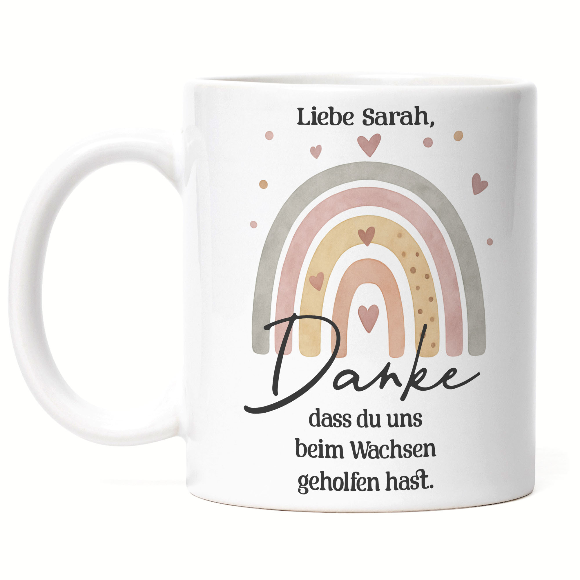 Personalized Mug For Teacher, Daycare Educator, Or Nanny - Farewell Gift For Kindergarten, Nursery Teacher, Or Midwife - Thank You For Helping Me Grow - Appreciation Gift For Daycare